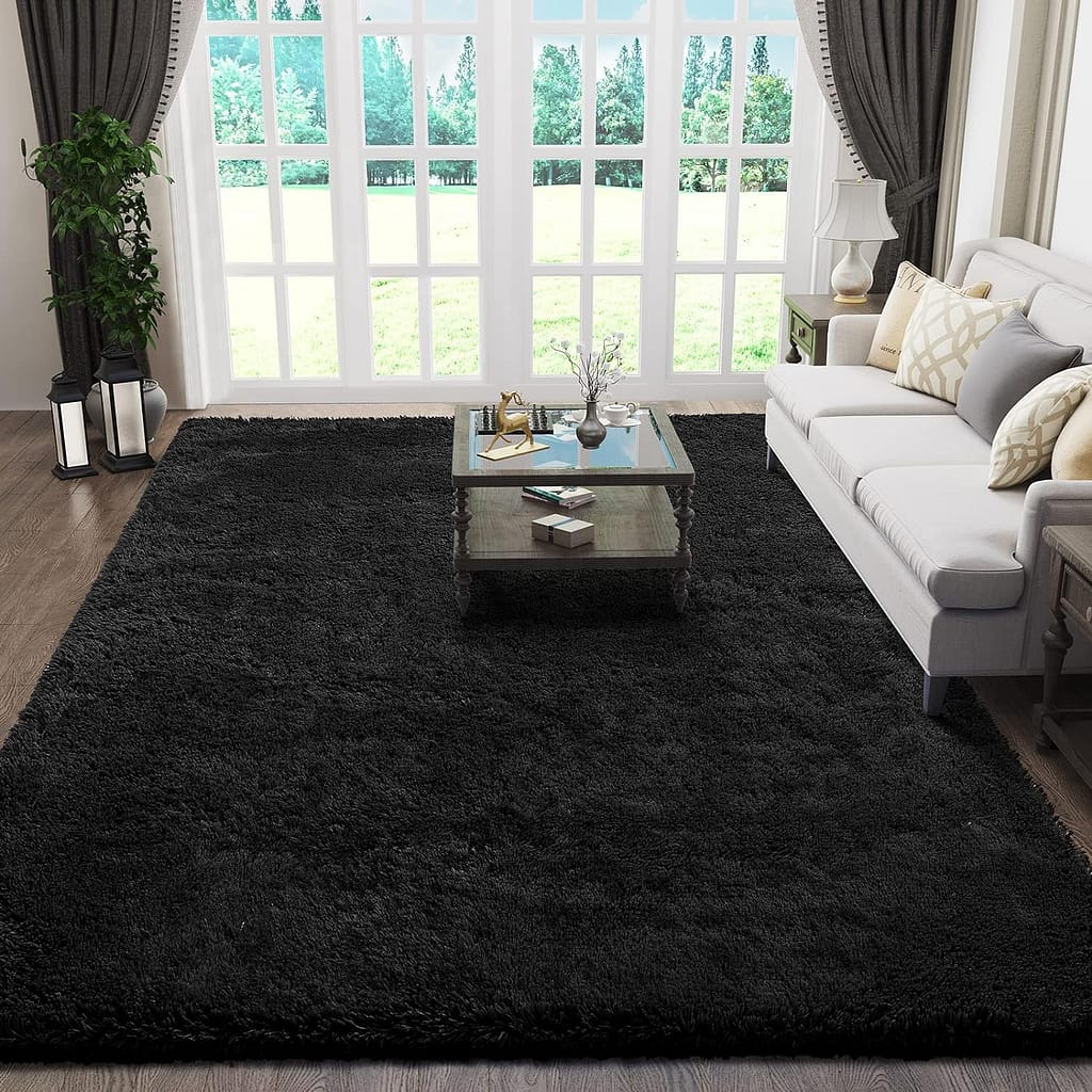 Ophanie Rugs for Living Room 5x8 Black